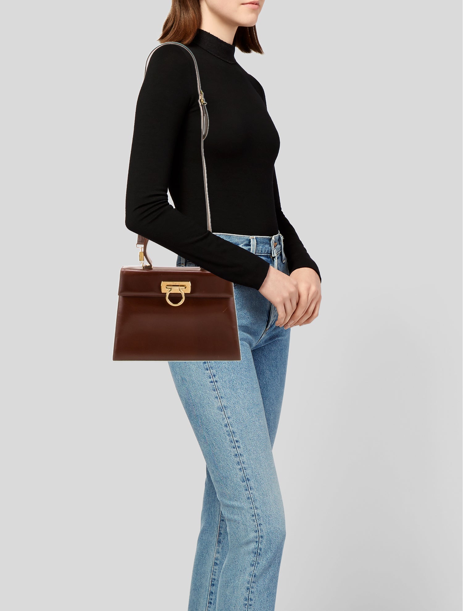 Salvatore Ferragamo Leather Top Handle Bag